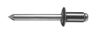 Specialty Rivets CRX 12468 15022087 CRX 14878 6035414 CRX 12472 N811460-S100 Grip 3/64-5/64 Flange Dia 19/32 Shoulder Dia 13/32 Steel Rivet (Zinc), Steel Mandrel (Zinc) Headlight Ret.