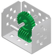 5. Close the Worm Gear window. Return to the assembly. Note that the worm is updated in the assembly.