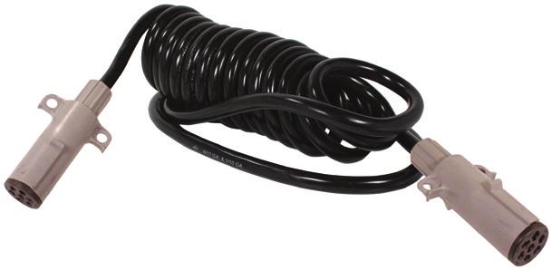 PE15340 15' ABS Electrical Coiled Cable, 1/8, 2/10 & 4/12ga, w/ Nylon Plugs & 40"