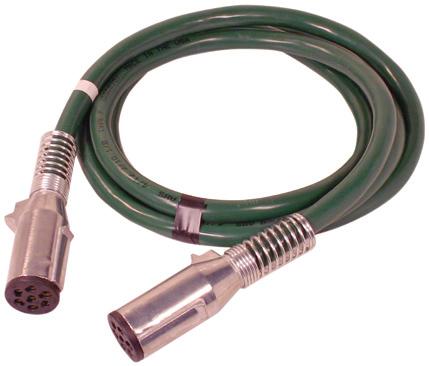7-Way: 10ga (1), 12ga (6) PE10850 10' ISO Electrical Straight Cable, 1/8, 2/10 & 4/12ga, w/ Plugs 10 ft.