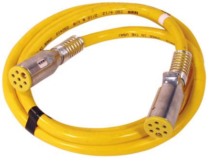Nylon 7-Way: 12ga (1), 14ga (6) 12' PE12850 12' ABS Electrical Straight Cable, 1/8, 2/10 & 4/12ga, w/ Plugs 12 ft.