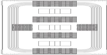 Tournament Volleyball Volleyball Seating Layout Consists of three playing courts; one center court and two additional end courts.