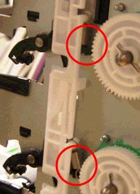 Move the ETB guide to the up (vertical) position to help with removing and re-installing the Main Drive Assembly. 16.