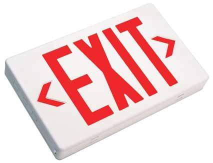 LED Exit Sign with Battery Backup LISTED ES-LED-RW-B ES-LED-GW-B 5-YEAR WARRANTY Energy efficient, low profile LED exit sign with a clean and compact look.