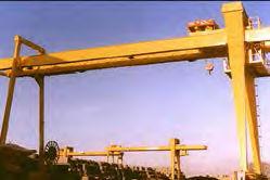 For full and semi-gantry cranes, similar to an overhead crane (or bridge crane), the runway is located on oor rather than the ceiling.