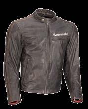 SIZE: S to 3XL P/N: 104RGM0232 to 104RGM0237 Designed and manufactured in Italy, the Asphalt jacket brings a vintage twist to the Kawasaki clothing offering with its distressed
