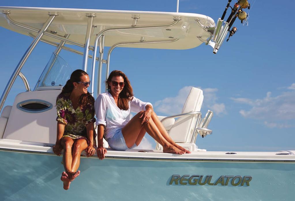 ADVENTURE EVERYDAY With beautiful lines and a design engineered for ultimate performance, the Regulator 25 delivers big boat features including a transom walkthrough