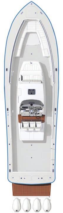 Transom Livewell (40 gal ea) MODEL SPECIFICATIONS LOA........................... 41 3 LOA with Bracket & Engines.... 47 3 Beam.