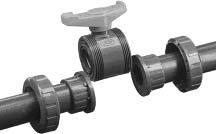 VX SERIES BALL VALVES Installation Procedures 1. For socket and threaded style connections, remove the union nuts (part #11 on previous page) and slide them onto the pipe.
