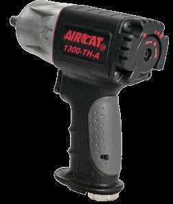 1300-TH-A 3/8" IMPACT WRENCH Provides 500 ft-lb loosening torque "Super Clutch" Twin Hammer Mechanism Durable composite housing Patented ergonomically designed housing Patented quiet tuned exhaust