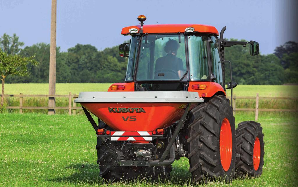 When you increase the PTO speed of the tractor from 540 rpm to 620 rpm the working width can be increased to 49' (15m).