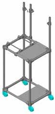 090.16 200 / Adjustable feet 700 x 690 x 1800 other sizes by request Floor Standing Rack for Reactors up to 20 Liters with two Stackers fitting reactor