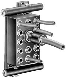 com 4 For adjustable mounting on a zinccoated mild steel rod Ø8mm on an asymmetrical DIN