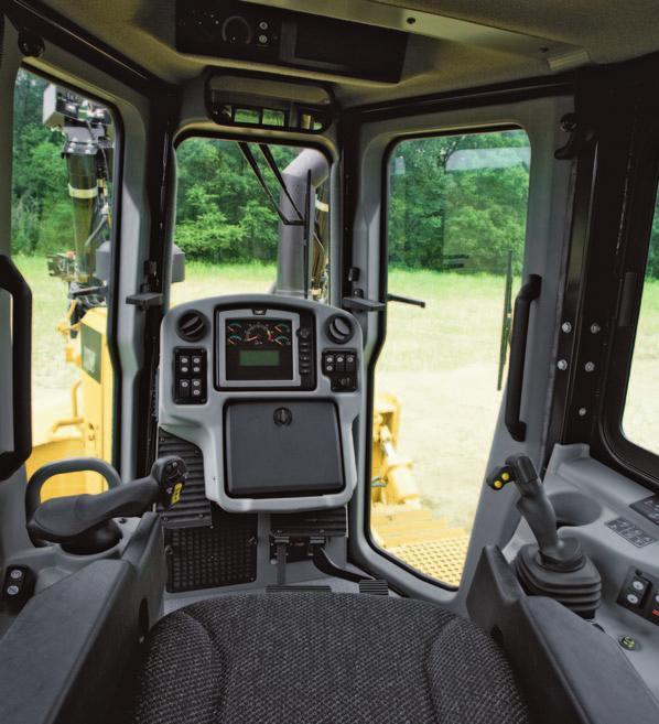 Operator Station Comfort and convenience The D6T cab is designed and equipped for operator productivity, safety and comfort. An isolation-mounted cab reduces noise and vibration.