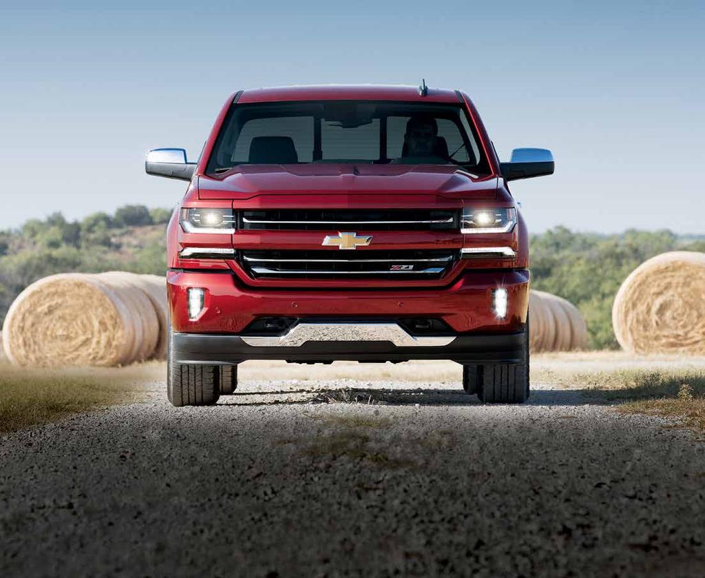 EXTERIOR DESIGN Silverado 1500 Crew Cab Short Box LTZ Z1 4x4 in Siren Red Tintcoat (extra-cost colour) with available features. A FAMILY WITH POWERFUL PERSONALITIES.