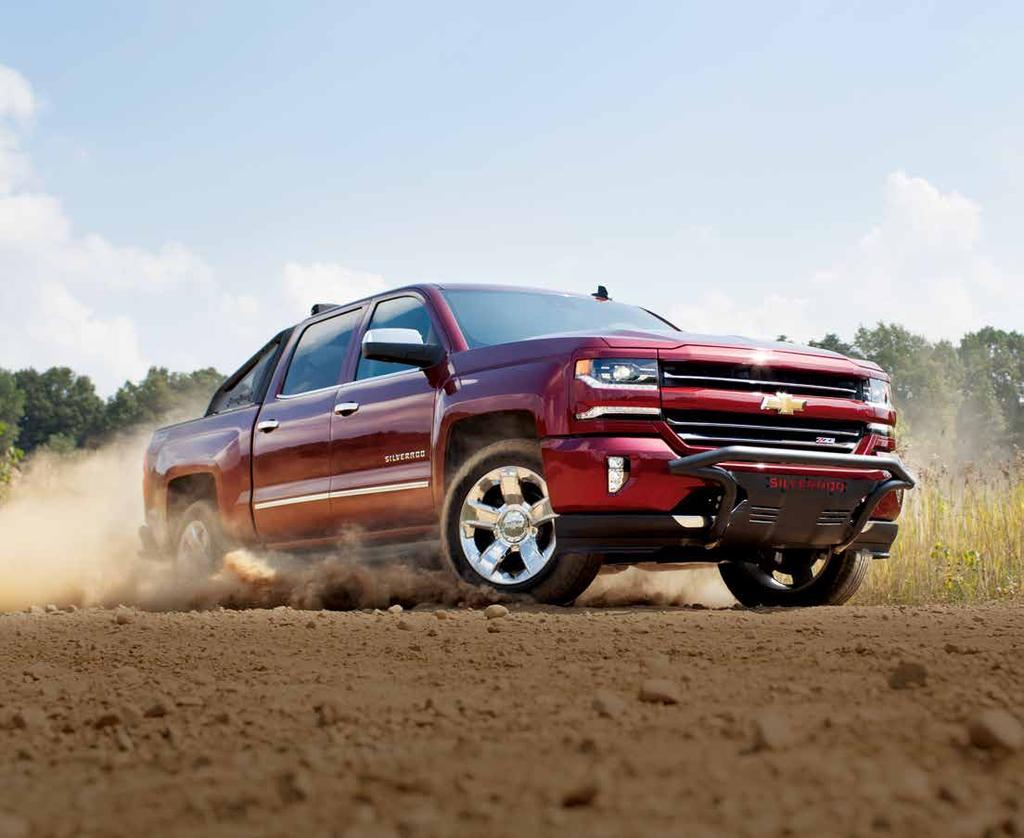 Silverado 1500 Crew Cab Short Box LTZ Z1 4x4 in Siren Red Tintcoat (extra-cost colour) with available dealer-installed Chevrolet Accessories. Z1. TURNS DAYS OFF INTO DAYS OFF-ROAD.