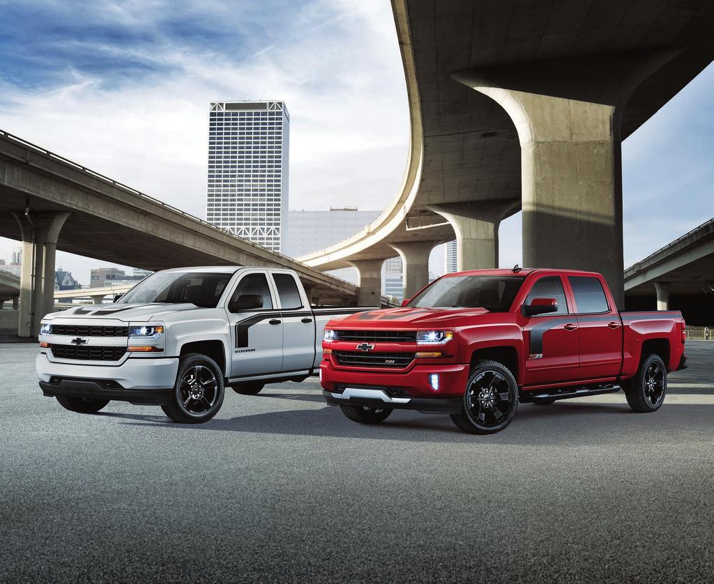 SPECIAL EDITIONS 1500 4-door Double Cab Standard Box Custom in Summit White with available Rally 1 Edition and 1500 Crew Cab Short Box LT Z71 in Red Hot with available Rally 2 Edition.