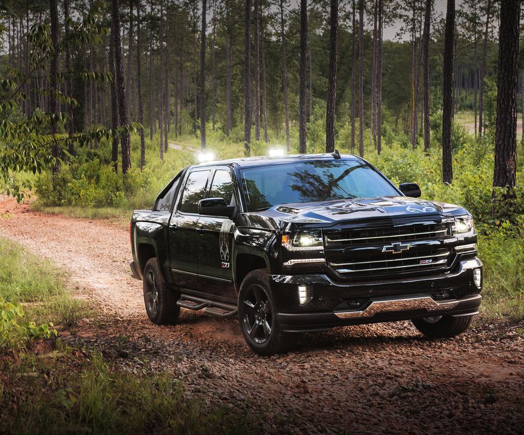 REALTREE EDITION REALTREE EXTERIOR CAMOUFLAGE GRAPHICS BLACK OFF-ROAD ASSIST STEPS 20" BLACK-PAINTED ALUMINUM WHEELS AND ALL-TERRAIN TIRES BOLDER Z71 BADGES REALTREE SPRAY-IN BEDLINER BLACK