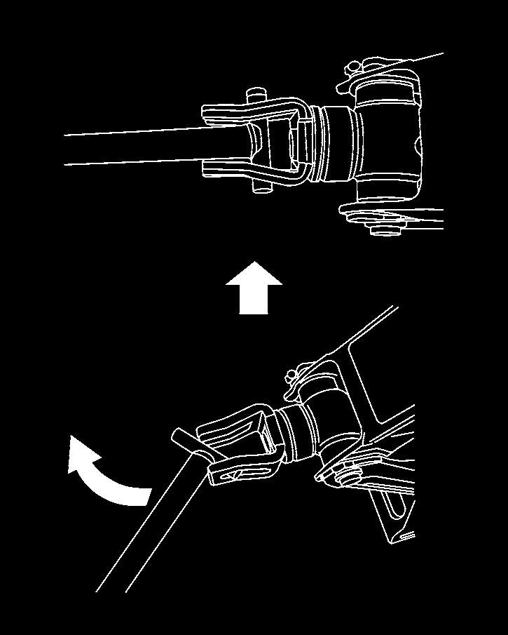 LCE0087 3. Install the assembled jack rod into the jack as shown. 4. To lift the vehicle, securely hold the jack lever and rod. Carefully raise the vehicle until the tire clears the ground.