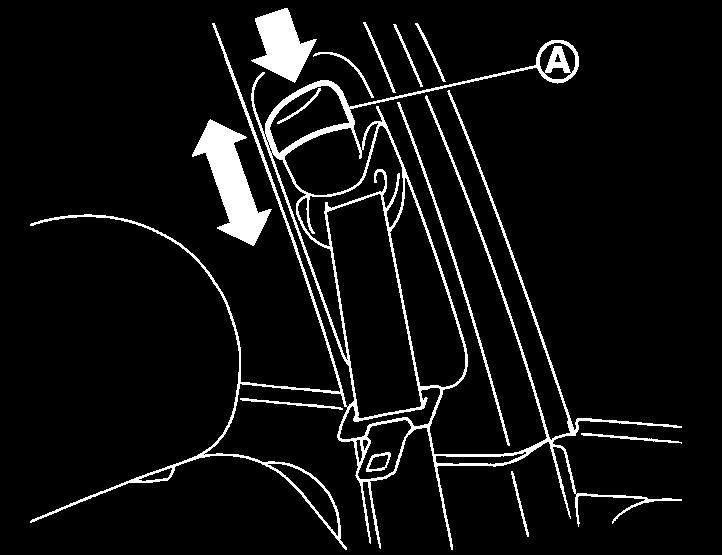 of your shoulder. Release the adjustment button to lock the shoulder belt anchor into position.