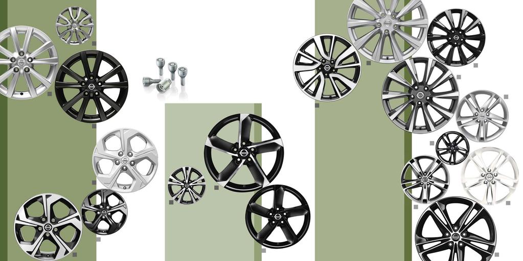 1 ALLOY WHEELS KEEP THEM TURNING Opt for a set of bigger, better wheels: black, silver, grey or bi-coloured; diamond cut with matching centre caps choose your size to perfect your look.