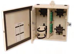 distribution unit with lockable network compartment door and 2 termination panel capacity 13 H x 13.7 W x 5.75 D 12 lbs.