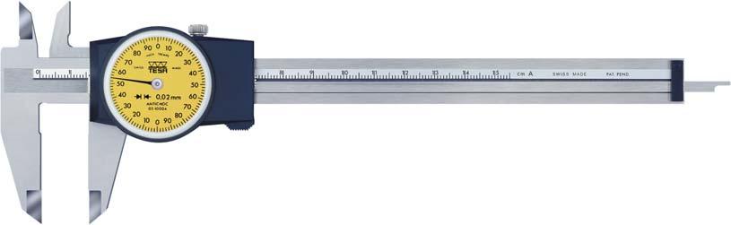D IAL C ALIPERS Model TESA CCMA-P Quick and easy reading Slider with plastic dial housing.