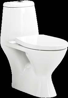 pg. 13 sensible sophistication ONE-PIECE TOILET Product Code: MIRGA241WH (white) Vitreous bath fixtures 15-3/4" high, washdown bowl with slow close seat and cover
