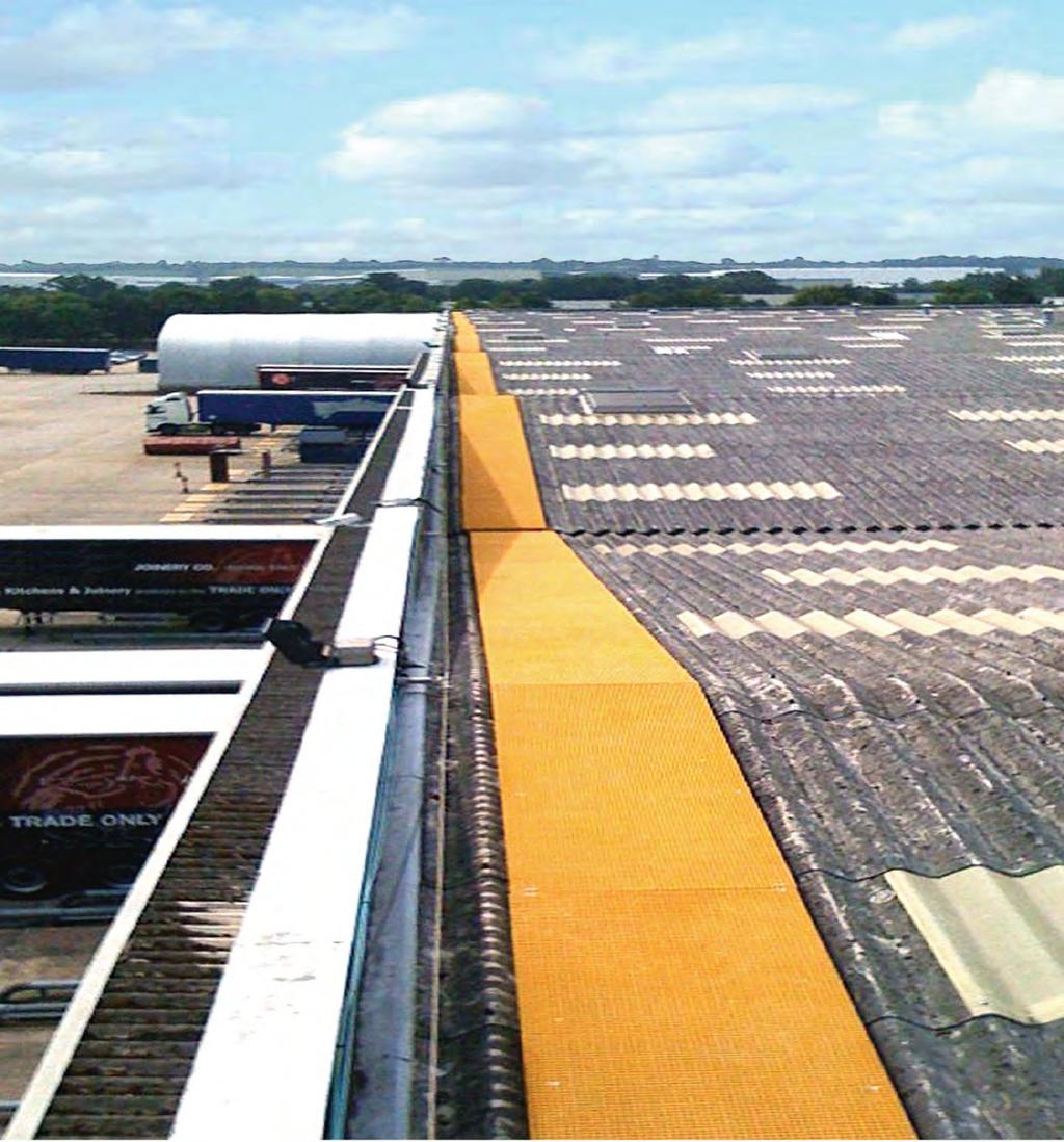 Fibreglass Anti-slip Roof Walkways Gritted anti-slip surface prevents slips, trips and falls