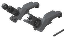 NSN: 1005-01-598-4529 45º OFFSET CLAMP MOUNT REAR FOLDING SIGHT P/N: 30878 The sights attach securely to the 12 o clock rail position.