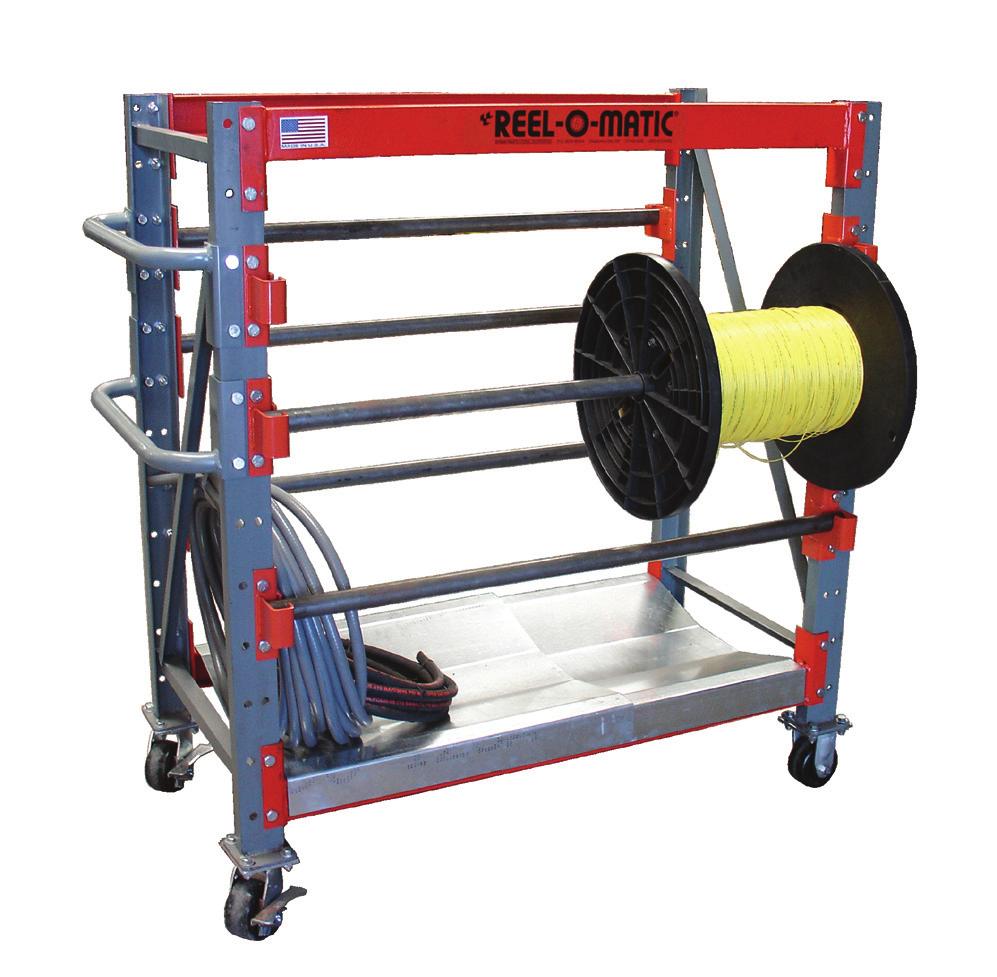 mobile reel rack HD Reel Rack Mobile Reel Rack System using a double-faced front frame hanging type system.