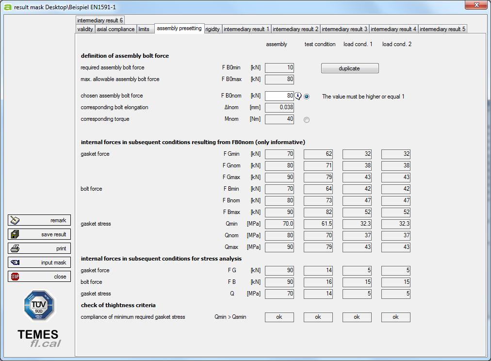 Seite 131 3.9. program modul EN 1591 - results With the "Calculate" button the calculation is started.