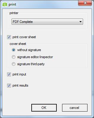 Seite 23 - print: With this button, the calculation data is sent to the configured default printer or another printer installed. The scope (input, result) can be selected.