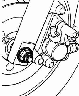 14. STEERING/FRONT WHEEL/FRONT SHOCK ABSORBER E-TON With a wrench to hold the handlebar bolt and