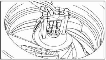 14. STEERING/FRONT WHEEL/FRONT SHOCK ABSORBER E-TON Bearing Inspection Turn the inner race of bearing with fingers. The bearing should be turn smoothly.