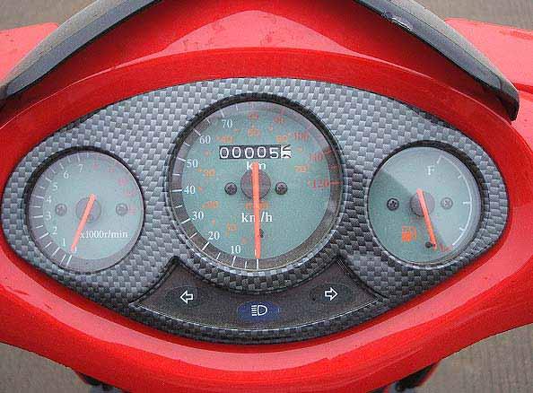 16. ELECTRICAL EQUIPMENT E-TON Speedometer Tachometer Turn left signal light 16-16 Do not wipe the meter or headlight with organic solvent such as gasoline to