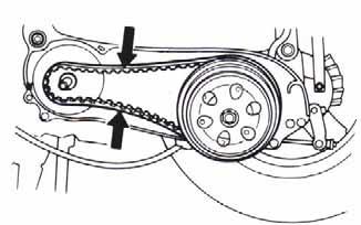 8. V-BELT DRIVING SYSTEM/KICK STARTER ARM E-TON Apply with grease 4~5 g to inside of driving shaft hole, and install driving pulley hub. 8-8 The pulley surface has to be free of grease.