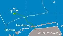 ON and Vattenfall each 1/3 ) > Area: 45 km north of Borkum (54 00,0 N 6 34,4 E) > Water