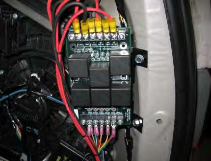 The fuse panel is powered from the main vehicle battery through a 40 amp fuse that is located near the battery. The fuse panel also has quick connections for Ignition Hot and Neutral Safety.