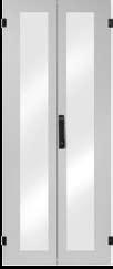 Sheet steel door, single wing Glass door with passive Glass door, double wing Sheet steel door, double wing ventilation 3 Top cover panels one-piece, one-piece one-piece, with brush IP 54 one-piece,