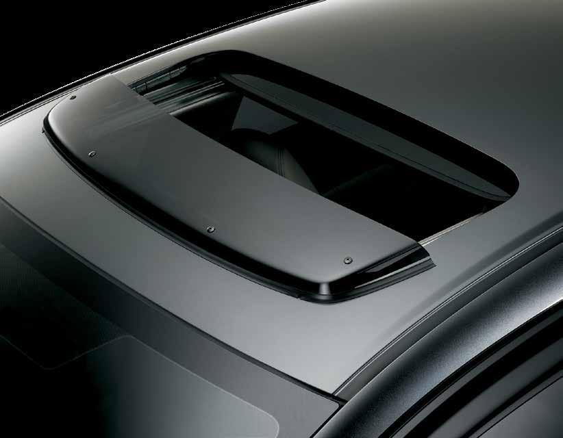 MOONROOF VISOR Tinted acrylic molded to perfectly fit your Honda Helps reduce glare and wind noise when the moonroof