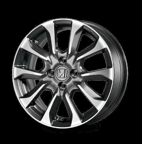 16" ALLOY WHEEL Diamond-cut aluminum alloy wheel Stringently tested to meet all Honda specifications Hub-centric design