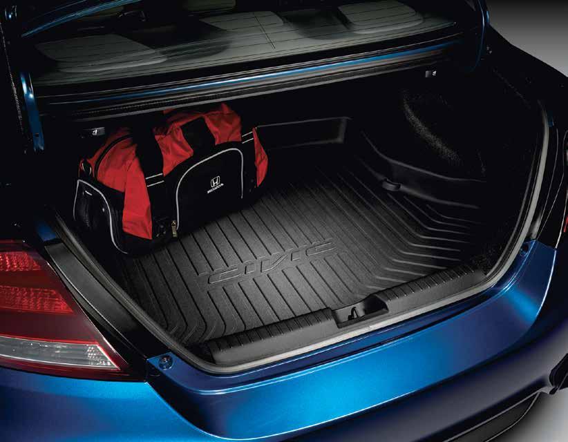 2014 CIVIC COUPE & COUPE Si INTERIOR ACCESSORIES TRUNK TRAY Keeps your trunk floor looking new, contoured to help protect the trunk from sharp, wet or soiled cargo Custom-molded to fit the trunk area