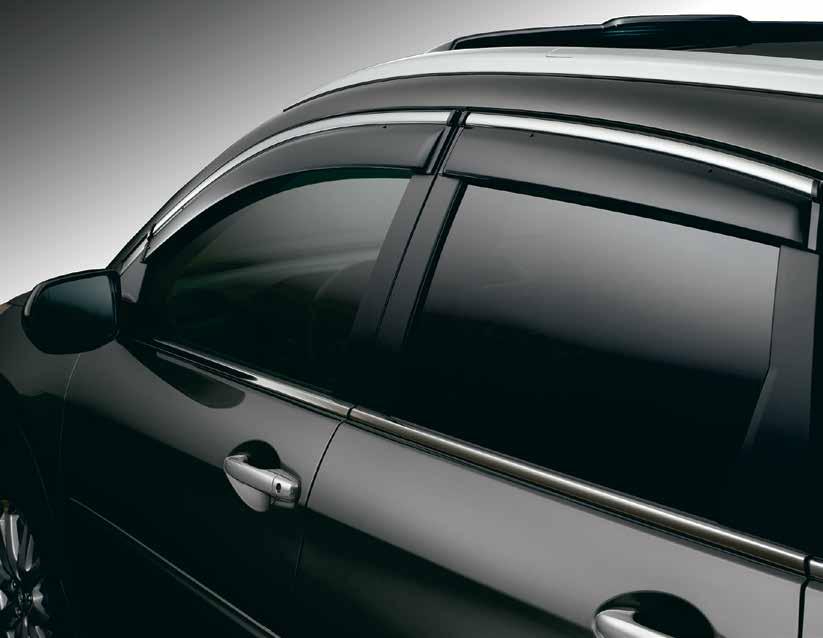 DOOR VISORS Allows fresh air through the windows, even in poor weather conditions Durable polycarbonate