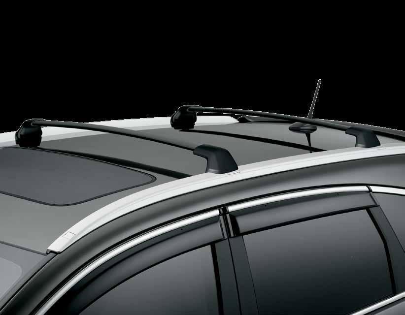 numerous Honda attachments Maximum load capacity of 165 lbs (75 kg) ROOF RACK, CROSSBARS Black finish is tested to withstand the harshest