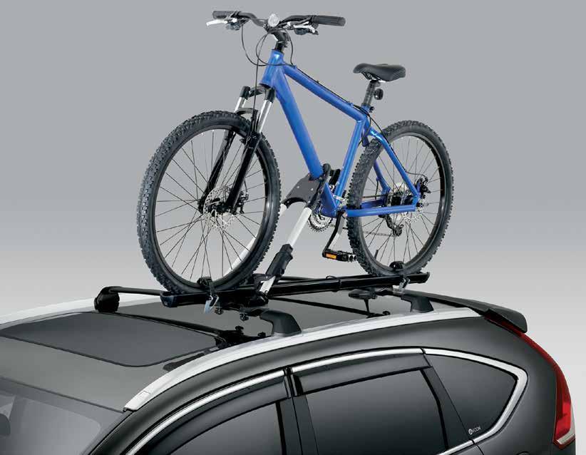 ROOF RACK, BIKE ATTACHMENT Allows for safe transport of your bike without having to disassemble it Two bike attachments can be mounted to the Roof rack rails and Crossbars Holds most adult bikes