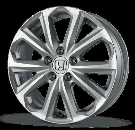 17" ALLOY WHEEL Stringently tested to meet all Honda specifications Hub-centric design with correctly matched offset provides an