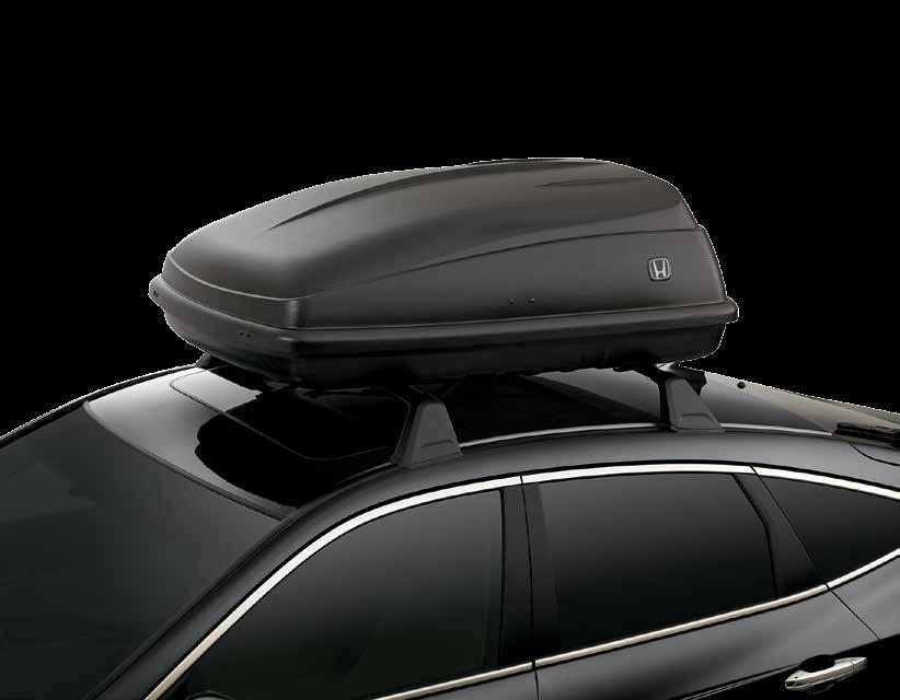ROOF RACK BOX, SHORT Attaches to Roof rack for 13 cu ft of expanded cargo storage Offers quick on/off capability to remove when not required One-sided opening towards the rear of the vehicle Locks