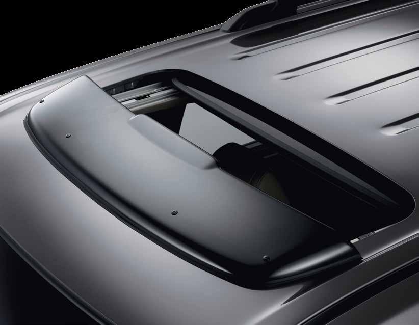 DOOR VISORS Allows fresh air through the windows, even in poor weather conditions Durable polycarbonate material