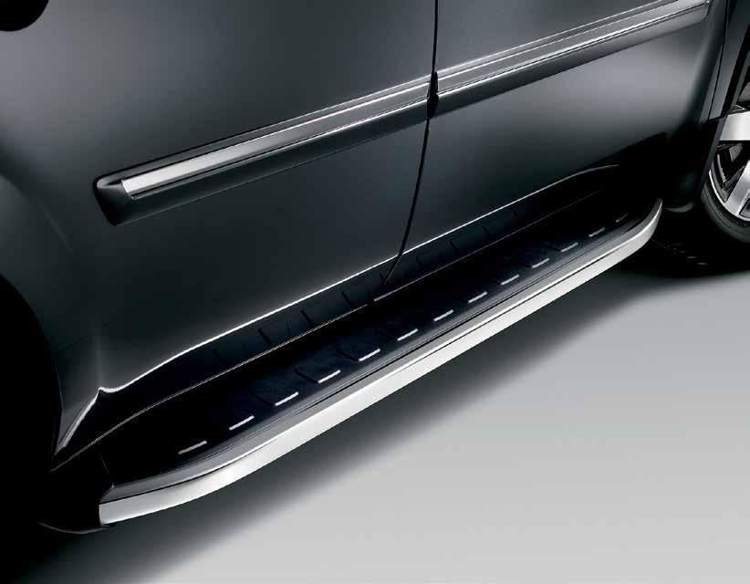 2015 PILOT EXTERIOR ACCESSORIES RUNNING BOARDS, PREMIUM CHROME Enhances the appearance and offers premium design while offering functionality of surefooted entry Tightly-integrated, custom design